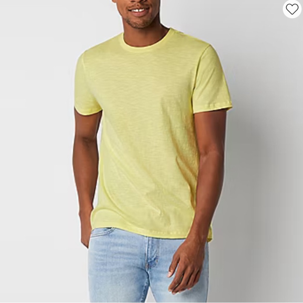 (L) Mutual weave Slub Mens Crew Neck Short Sleeve T-Shirt